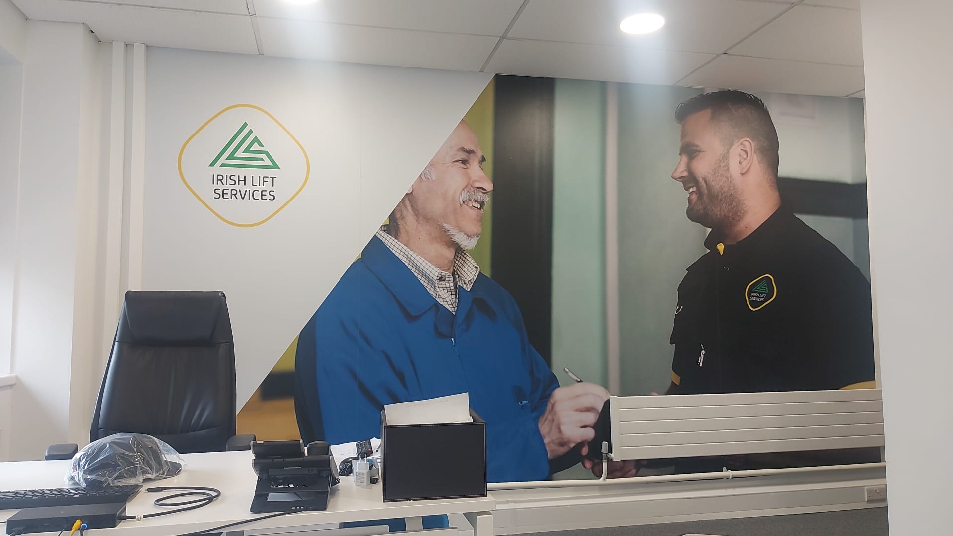 Image of an office desk in Irish Lift Services headquarters